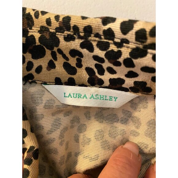 Laura Ashley Leopard Print Jacket Gold Buttons Front Pockets Small - Picture 3 of 10